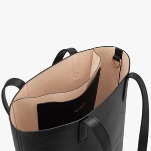 Cuyana tall structured tote black